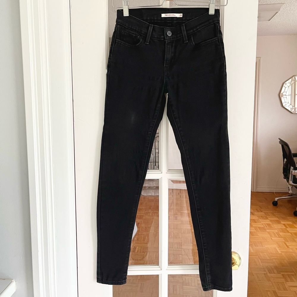 Levi's 710 Super Skinny Jeans Stretchy Denim - black